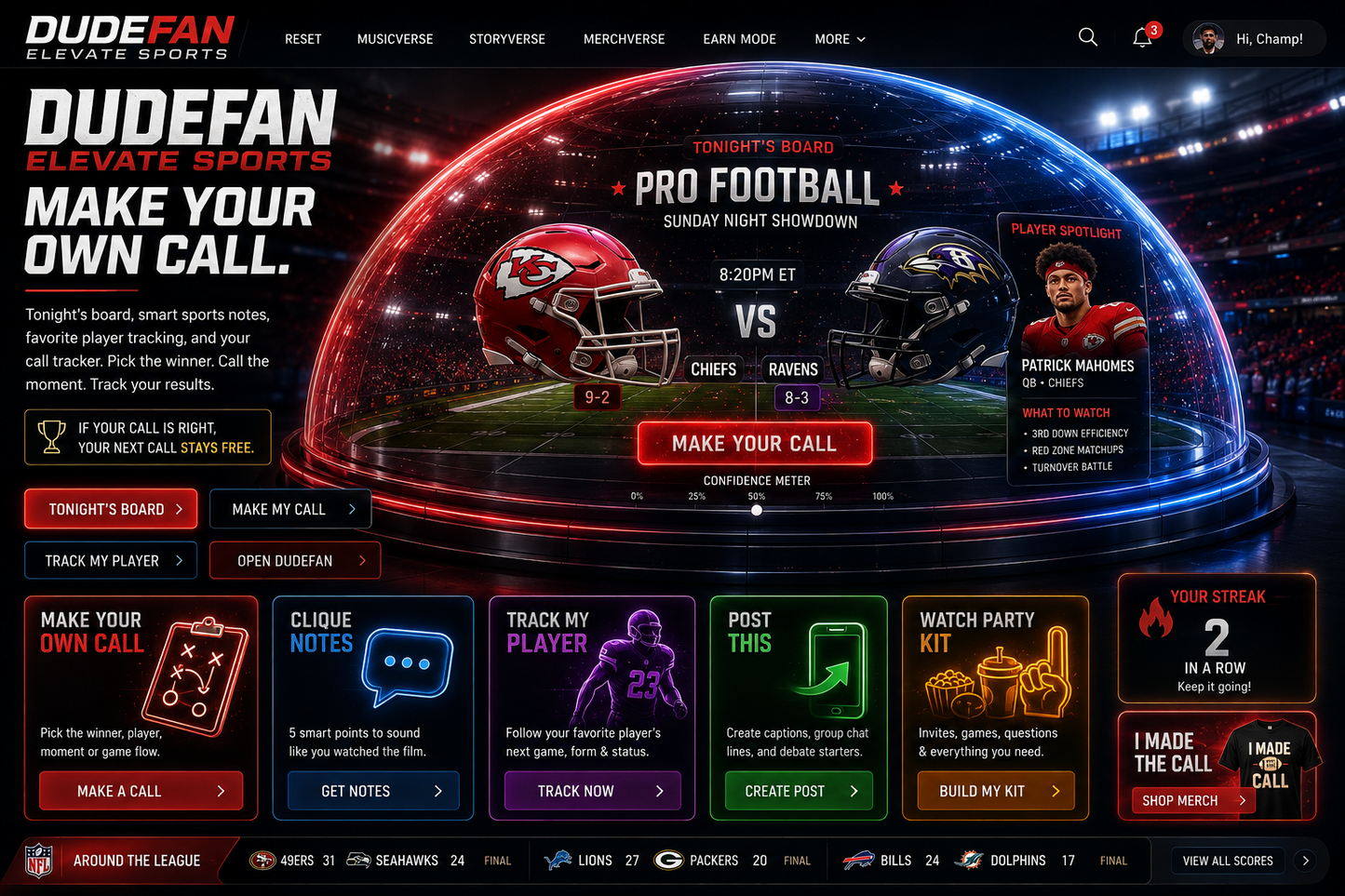 DUDEFAN Big Game Bundle sports access sphere visual.
