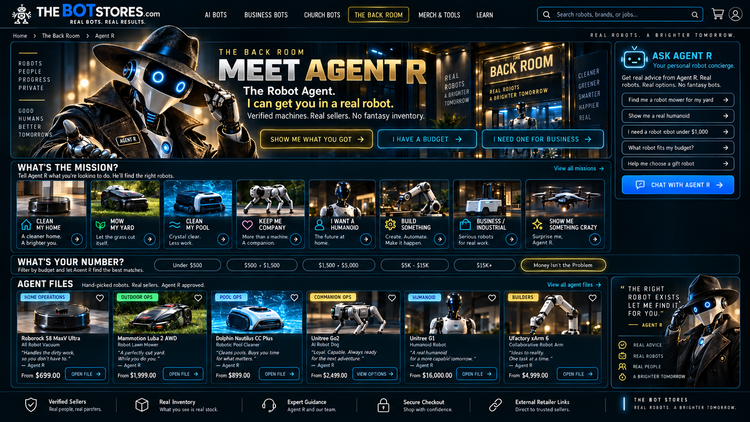 Agent R at The Bot Stores Back Room