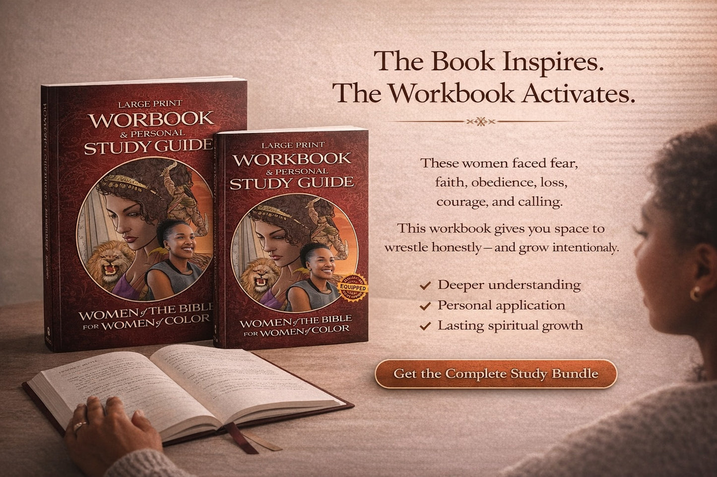 Women of the Bible for Women of Color: A Motivational  Workbook Inspirational  Personal Study Guide - Large Print