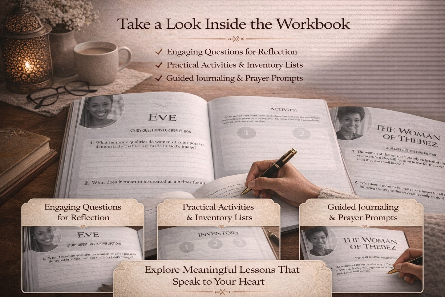 Women of the Bible for Women of Color: A Motivational  Workbook Inspirational  Personal Study Guide - Large Print