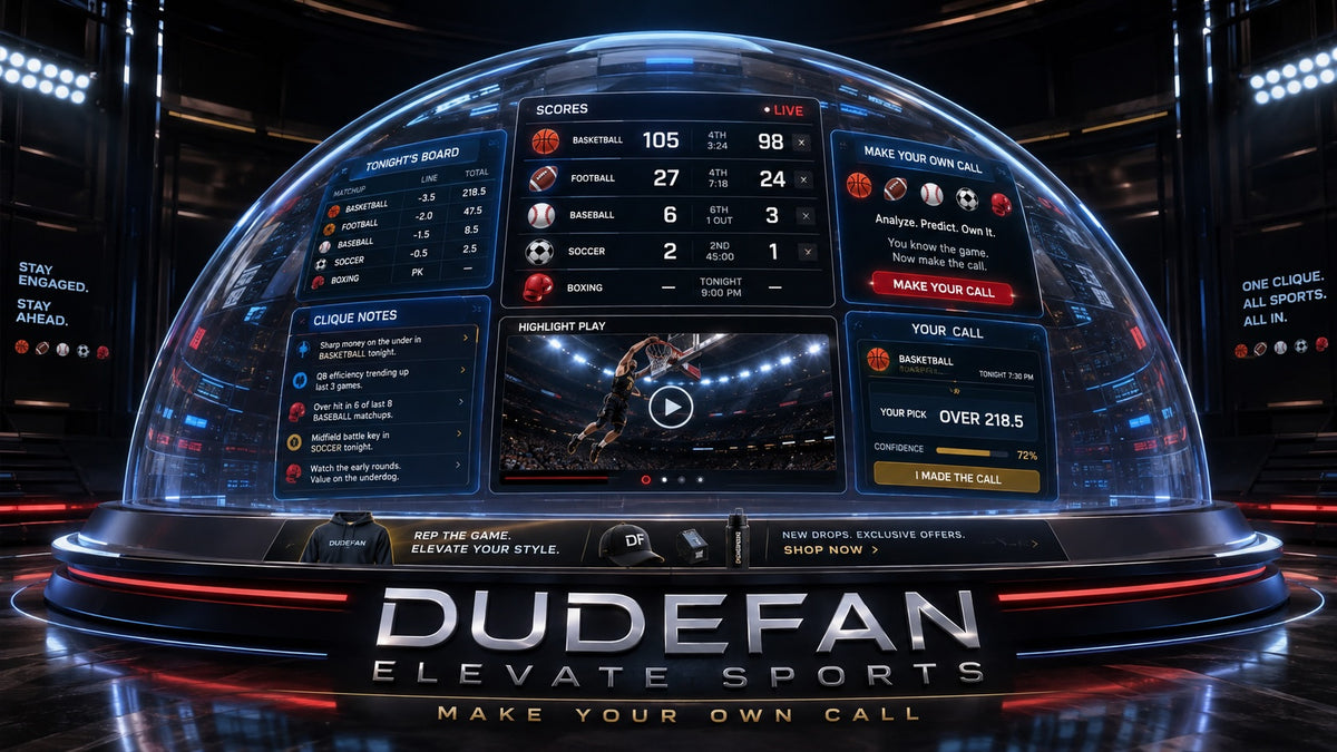 DUDEFAN Elevate Sports half-sphere sports command hub.