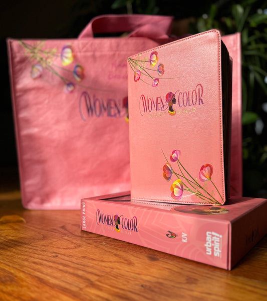 $30 Thursday OFFER - Women of Color Study Bible - PINK Luxleather