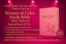 HOLIDAY PINK DROP 1 - PREMIUM Women of Color Study Bible Gift Set  - currently $79.99