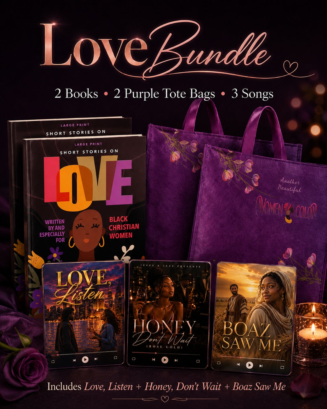 The Love Bundle - 2 Books, 2 Tote Bags and 3 Songs