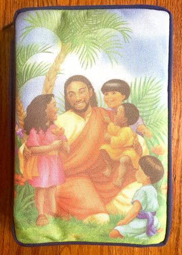 3 Pack Vintage Jesus and the Children Bible Cover - Medium Fit with Zipper